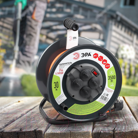 Изображение товара Удлинитель на катушке ЭРА RMx-4es-3x1.5-30m-IP44 / Б0046850