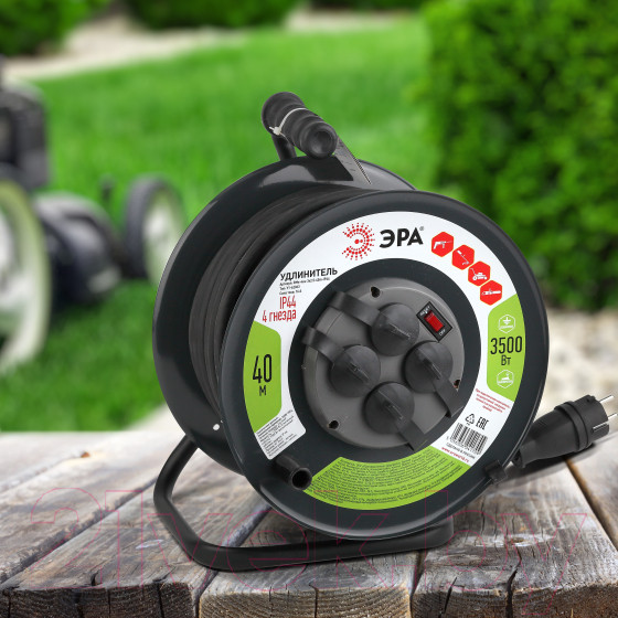Изображение товара Удлинитель на катушке ЭРА RMx-4es-3x2.5-40m-IP44(KG) / Б0043059