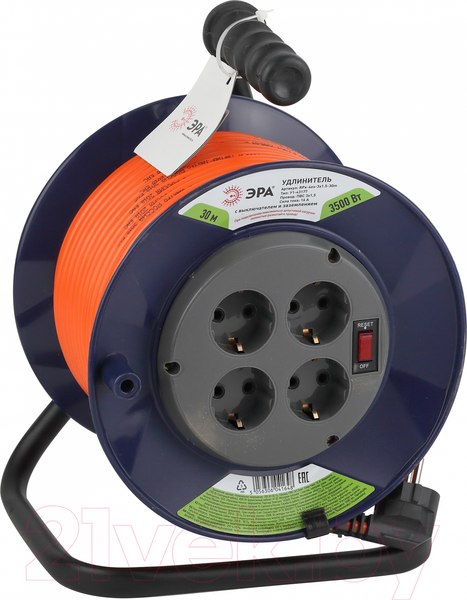 Изображение товара Удлинитель на катушке ЭРА RPx-4es-3x1.5-30m / Б0043056