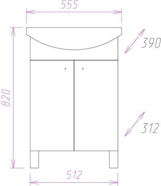 Изображение товара Тумба под умывальник Onika Лига 55.11 (105554)