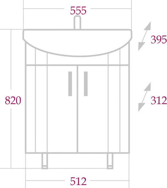 Изображение товара Тумба под умывальник Onika Лига 55.11 (105554)