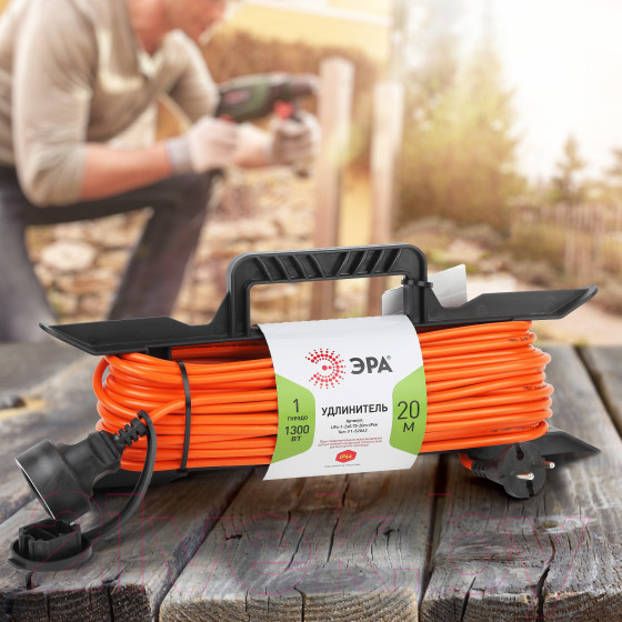 Изображение товара Удлинитель на рамке ЭРА UFx-1-2x0.75-20m-IP44 / Б0046821