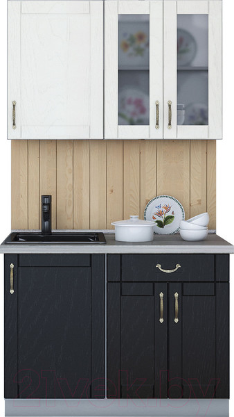 Изображение товара Кухонный гарнитур Интерлиния Мила Крафт 1.1 (дуб английский/дуб полярный)