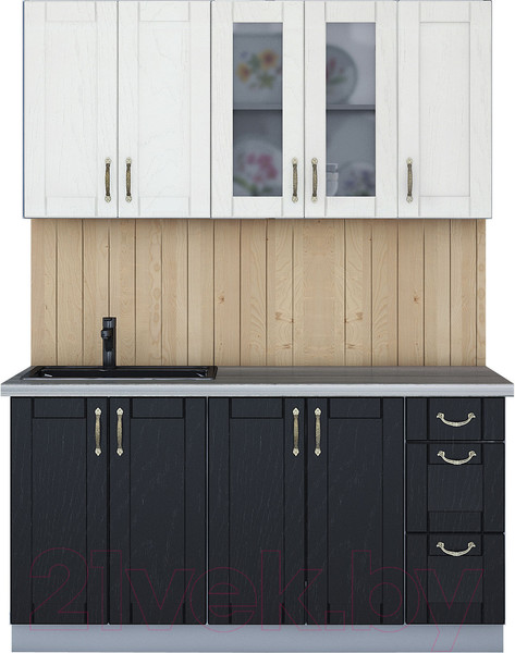 Изображение товара Кухонный гарнитур Интерлиния Мила Крафт 1.5 (дуб английский/дуб полярный)