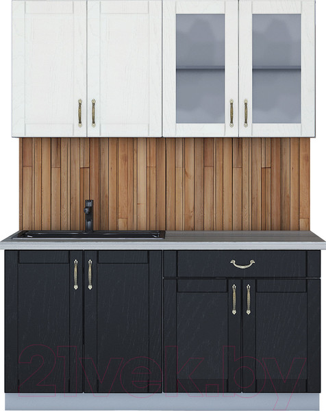 Изображение товара Кухонный гарнитур Интерлиния Мила Крафт 1.6 А (дуб английский/дуб полярный)