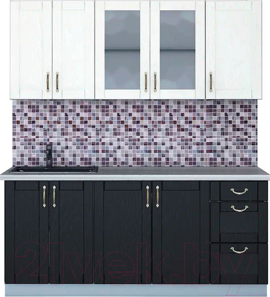 Изображение товара Кухонный гарнитур Интерлиния Мила Крафт 1.8 А (дуб английский/дуб полярный)