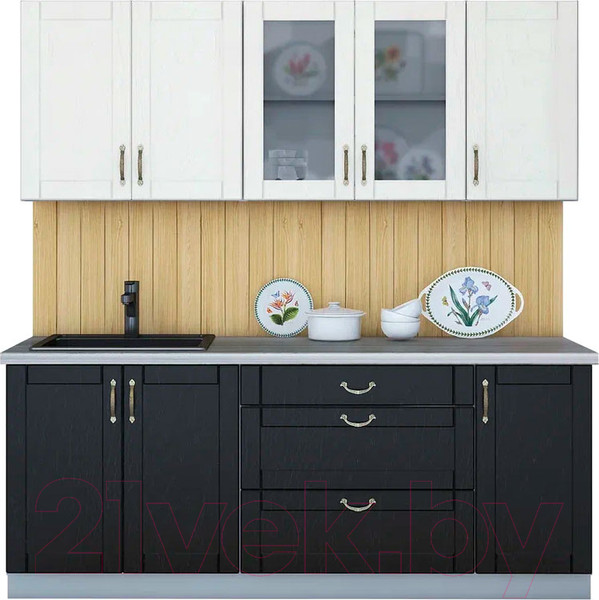 Изображение товара Кухонный гарнитур Интерлиния Мила Крафт 2.0 Б (дуб английский/дуб полярный)