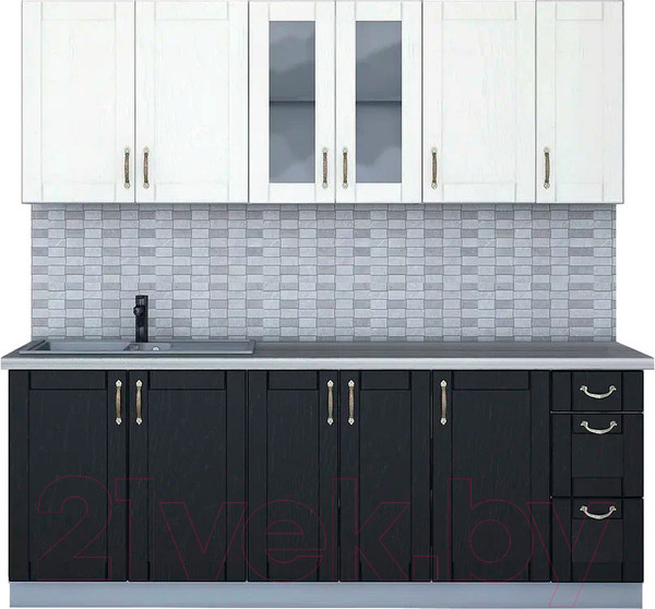 Изображение товара Кухонный гарнитур Интерлиния Мила Крафт 2.1 (дуб английский/дуб полярный)