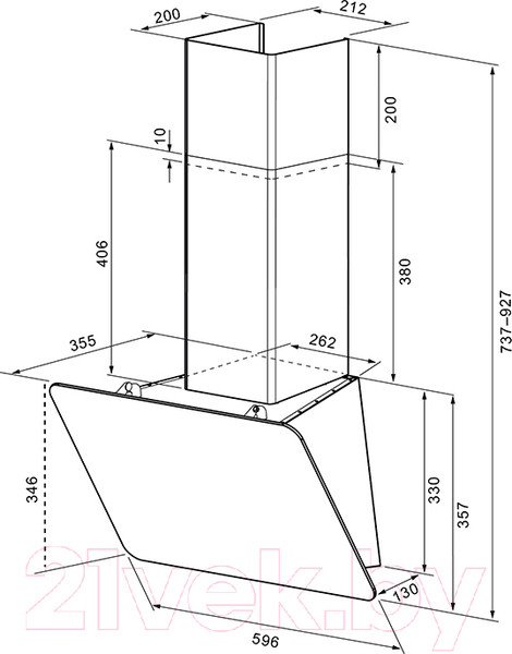 Изображение товара Вытяжка наклонная Krona Liora 600 Black S (00021525)
