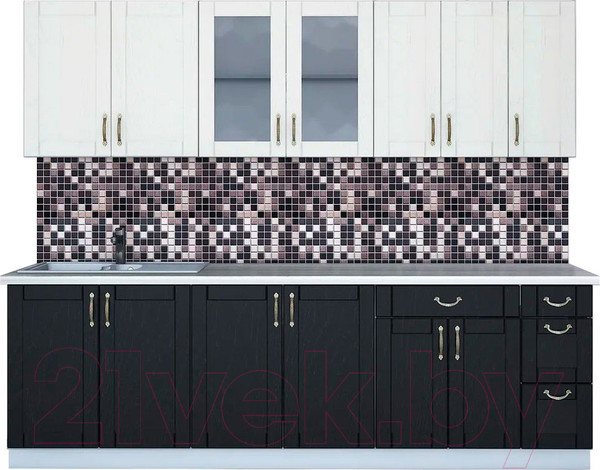 Изображение товара Кухонный гарнитур Интерлиния Мила Крафт 2.5 Б (дуб английский/дуб полярный)