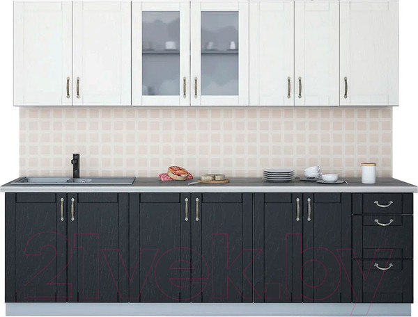 Изображение товара Кухонный гарнитур Интерлиния Мила Крафт 2.6 А (дуб английский/дуб полярный)