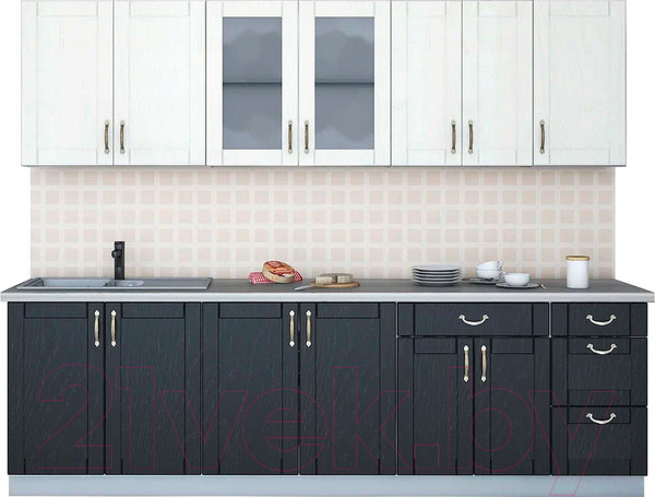 Изображение товара Кухонный гарнитур Интерлиния Мила Крафт 2.6 Б (дуб английский/дуб полярный)