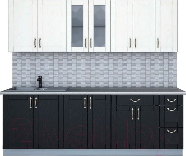 Изображение товара Кухонный гарнитур Интерлиния Мила Крафт 2.3 Б (дуб английский/дуб полярный)