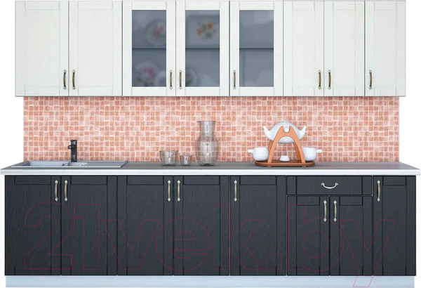 Изображение товара Кухонный гарнитур Интерлиния Мила Крафт 2.8 Б (дуб английский/дуб полярный)