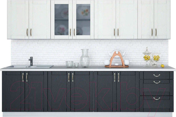 Изображение товара Кухонный гарнитур Интерлиния Мила Крафт 3.0 А (дуб английский/дуб полярный)