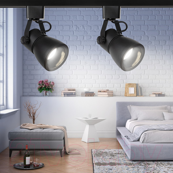 Изображение товара Трековый светильник ЭРА TR38-GU10 BK / Б0053308 (черный)