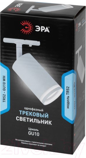 Изображение товара Трековый светильник ЭРА TR52-GU10 WH / Б0054165 (матовый белый)