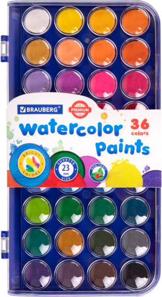 Изображение товара Акварельные краски Brauberg Premium / 191746 (36цв)