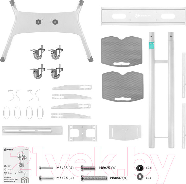 Изображение товара Стойка для ТВ/аппаратуры Onkron TS1881 (белый)