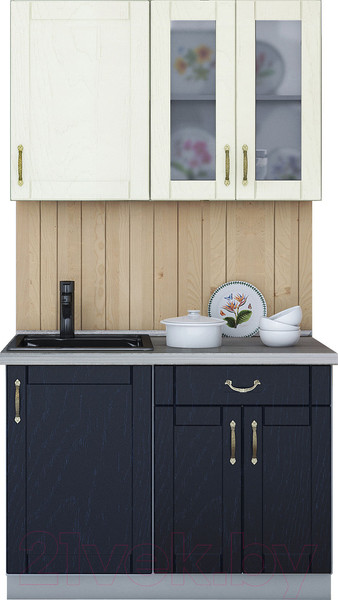 Изображение товара Кухонный гарнитур Интерлиния Мила Крафт 1.1 (дуб королевский/дуб снежный)