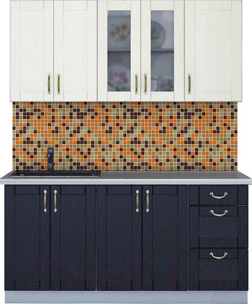 Изображение товара Кухонный гарнитур Интерлиния Мила Крафт 1.6 Б (дуб королевский/дуб снежный)