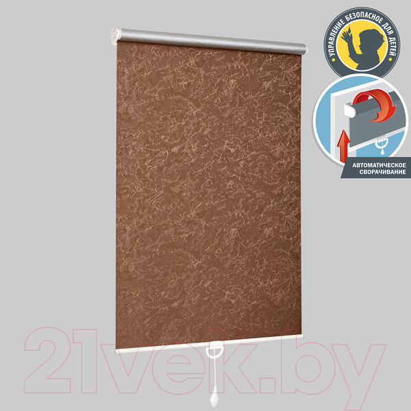 Изображение товара Рулонная штора Delfa Сантайм Венеция Термо-Блэкаут СРШП-05В 79513 (68x170, шоколад)