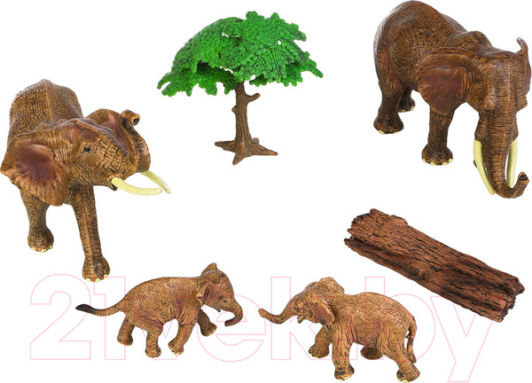 Изображение товара Набор фигурок коллекционных Masai Mara Мир диких животных. Семья слонов / MM211-255