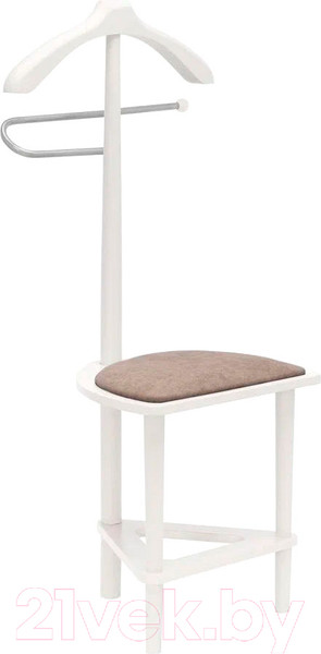 Изображение товара Стойка для одежды Мебелик Костюмная с сиденьем В 26Н (белый)