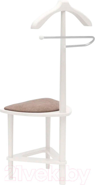 Изображение товара Стойка для одежды Мебелик Костюмная с сиденьем В 26Н (белый)