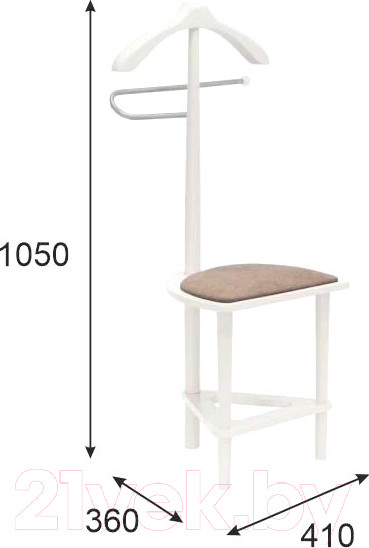 Изображение товара Стойка для одежды Мебелик Костюмная с сиденьем В 26Н (белый)