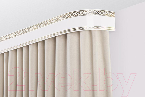Изображение товара Карниз для штор LEGRAND Монарх с поворотами 2.4 / 48069564 (белый глянец)