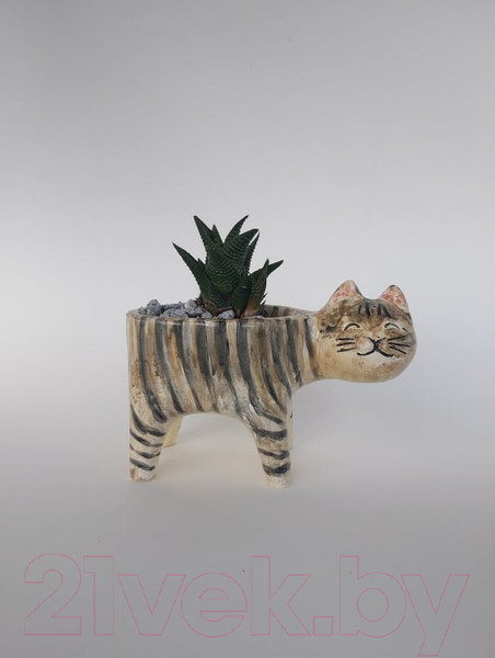 Изображение товара Кашпо Нашы майстры Кот / 1163-4 (полосатый)