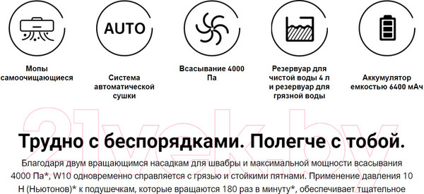 Изображение товара Робот-пылесос Dreame Bot W10 / RLS5C (белый)