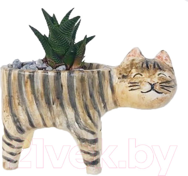 Изображение товара Кашпо Нашы майстры Кот / 1159-4 (полосатый)