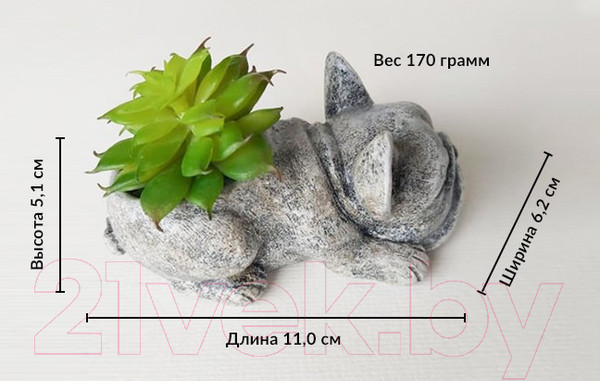 Изображение товара Кашпо Нашы майстры Бульдог / 1166 (серый)