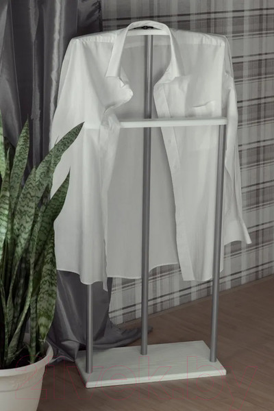 Изображение товара Стойка для одежды Мебелик Костюмная Дэви 1 (металлик/белый)