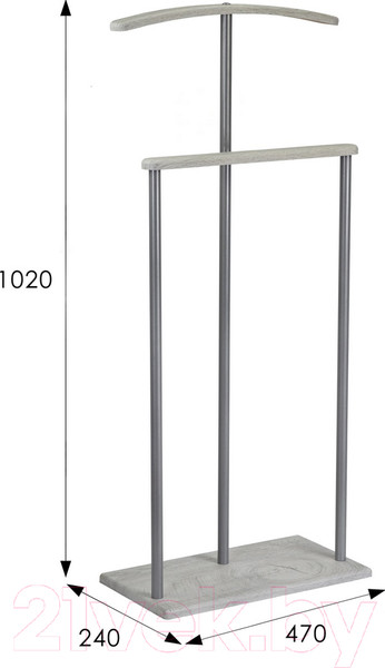 Изображение товара Стойка для одежды Мебелик Костюмная Дэви 1 (металлик/дуб крымский состаренный)