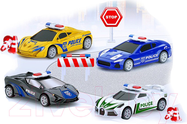 Изображение товара Набор игрушечной техники Qunxing Toys Спецтехника: Полицейская служба / BQ600-7