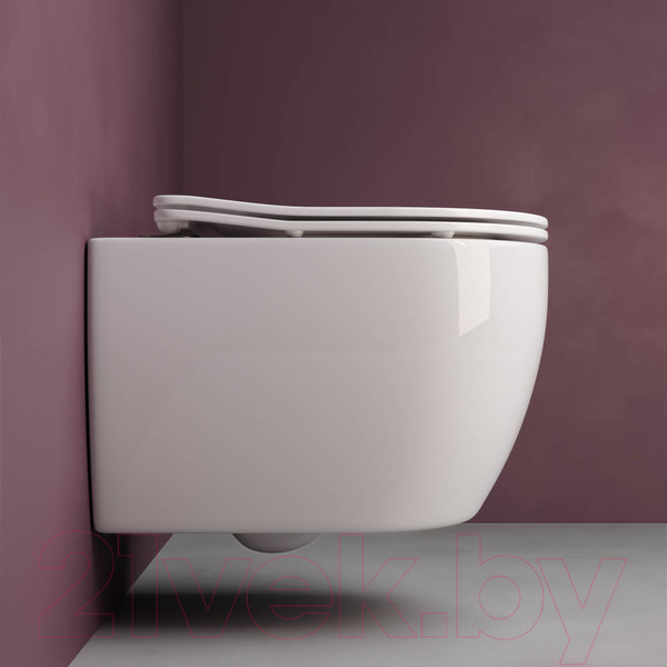 Изображение товара Унитаз подвесной Ceramica Nova Rimless CN3001 (с сиденьем и крышкой дюропласт)