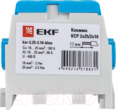 Изображение товара Клемма EKF PROxima KSR-2.25-2.16-Blue