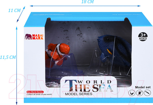Изображение товара Набор фигурок коллекционных Masai Mara Мир морских животных. Рыба-клоун и рыбка-хирург / MM213-300