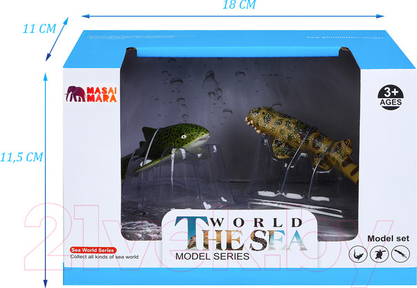 Изображение товара Набор фигурок коллекционных Masai Mara Мир морских животных. Китовая акула и зебровая акула / MM213-301