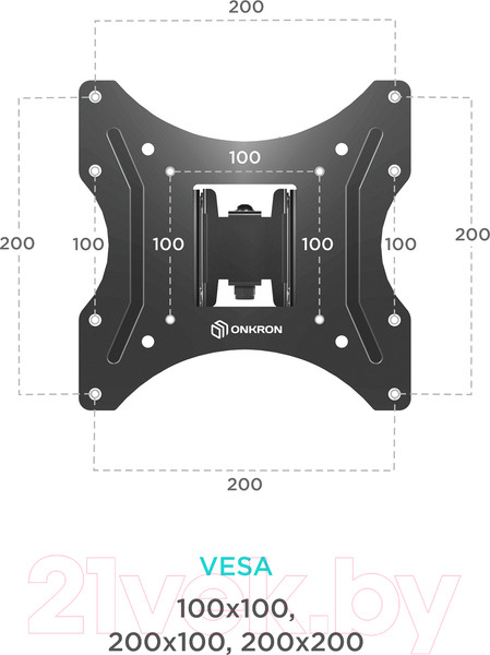 Изображение товара Кронштейн для телевизора Onkron M2S (черный)