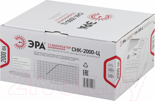 Изображение товара Стабилизатор напряжения ЭРА СНК-2000-Ц / Б0031075