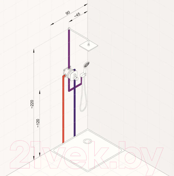 Изображение товара Душевая система со смесителем Kludi Ameo 419300575