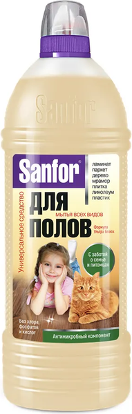 Изображение товара Чистящее средство для пола Sanfor Ультра Блеск Универсальное Свежесть (1л)