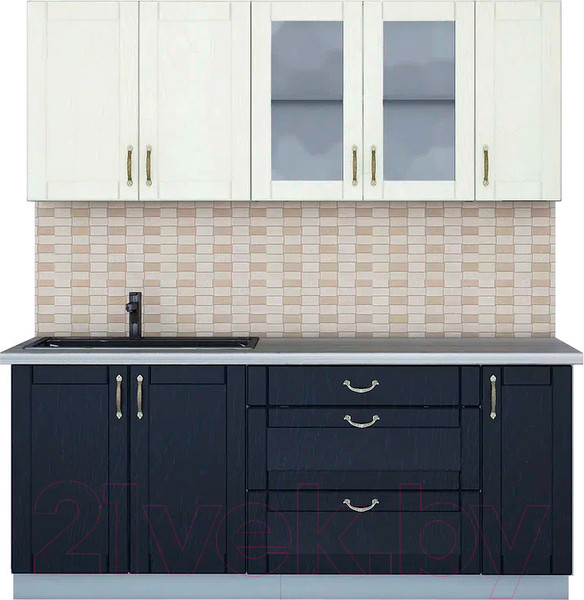 Изображение товара Кухонный гарнитур Интерлиния Мила Крафт 1.9 Б (дуб королевский/дуб снежный)