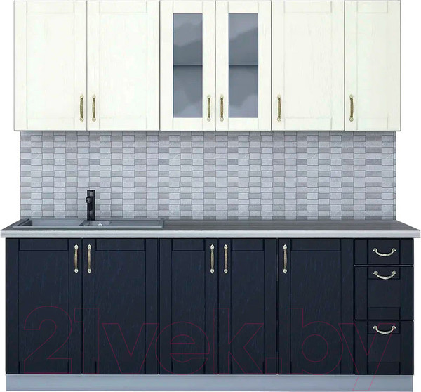 Изображение товара Кухонный гарнитур Интерлиния Мила Крафт 2.1 (дуб королевский/дуб снежный)