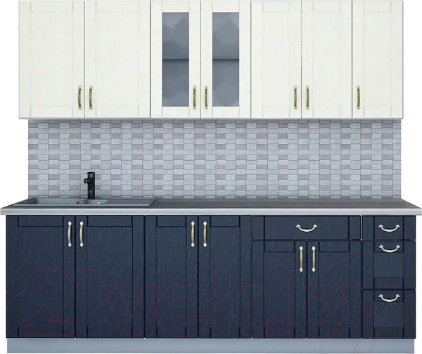 Изображение товара Кухонный гарнитур Интерлиния Мила Крафт 2.3 Б (дуб королевский/дуб снежный)