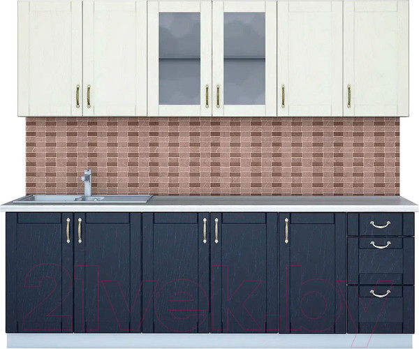 Изображение товара Кухонный гарнитур Интерлиния Мила Крафт 2.4 А (дуб королевский/дуб снежный)